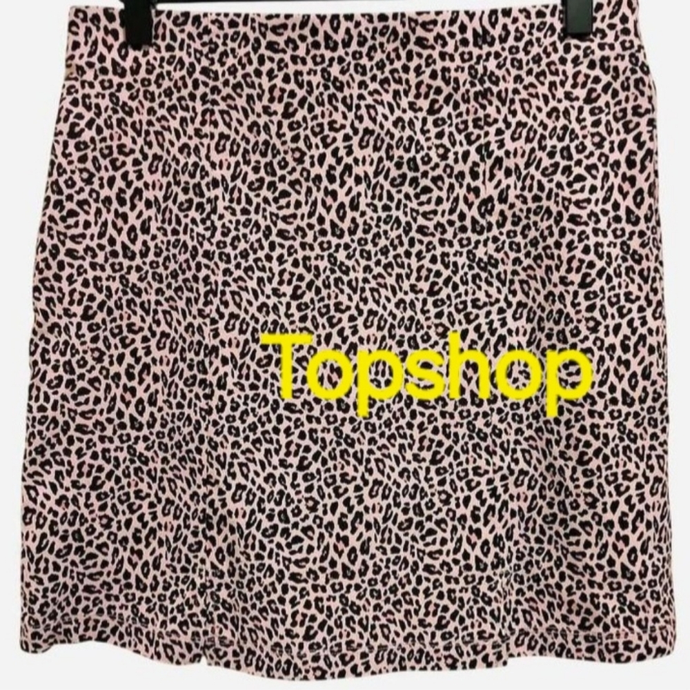 Topshop Leopard Sexy Grunge Pink Mini Skirt